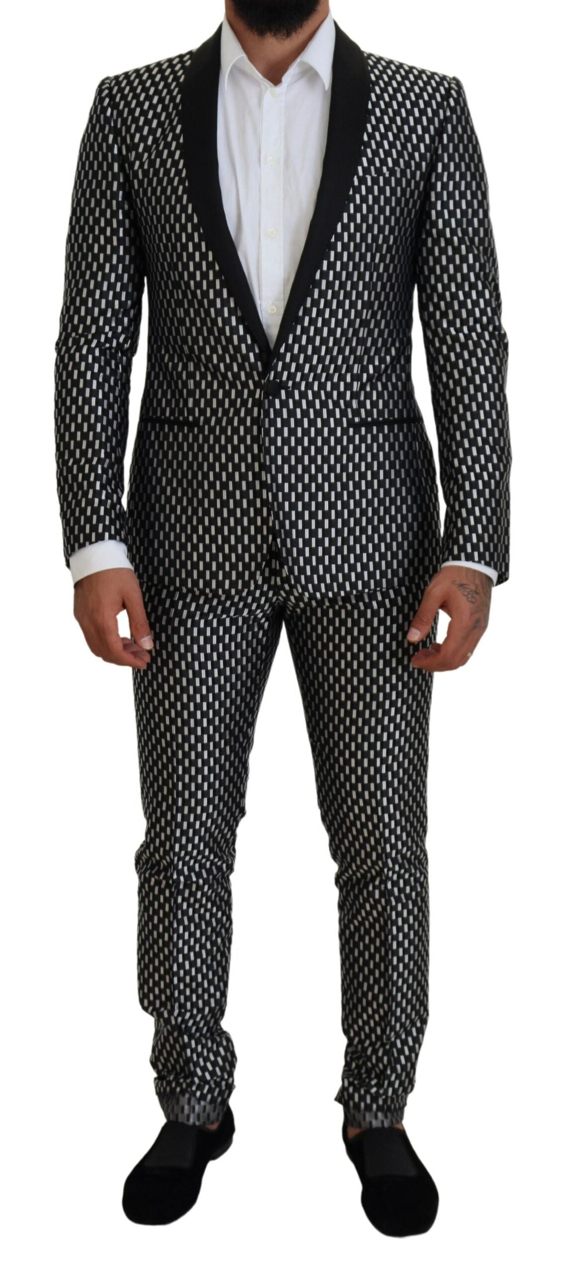 Dolce & Gabbana Elegant Black Silk Blend Slim Fit Suit Dolce & Gabbana