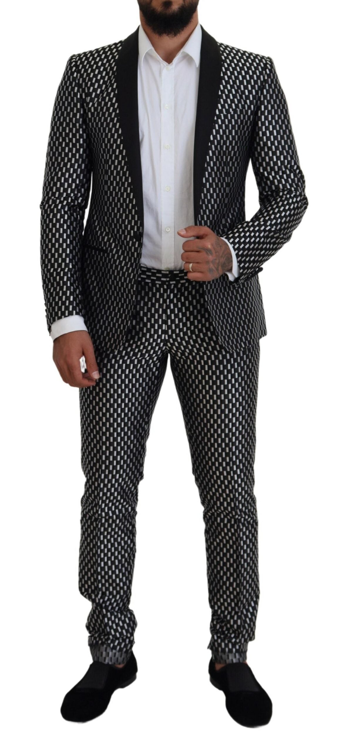 Dolce & Gabbana Elegant Black Silk Blend Slim Fit Suit Dolce & Gabbana