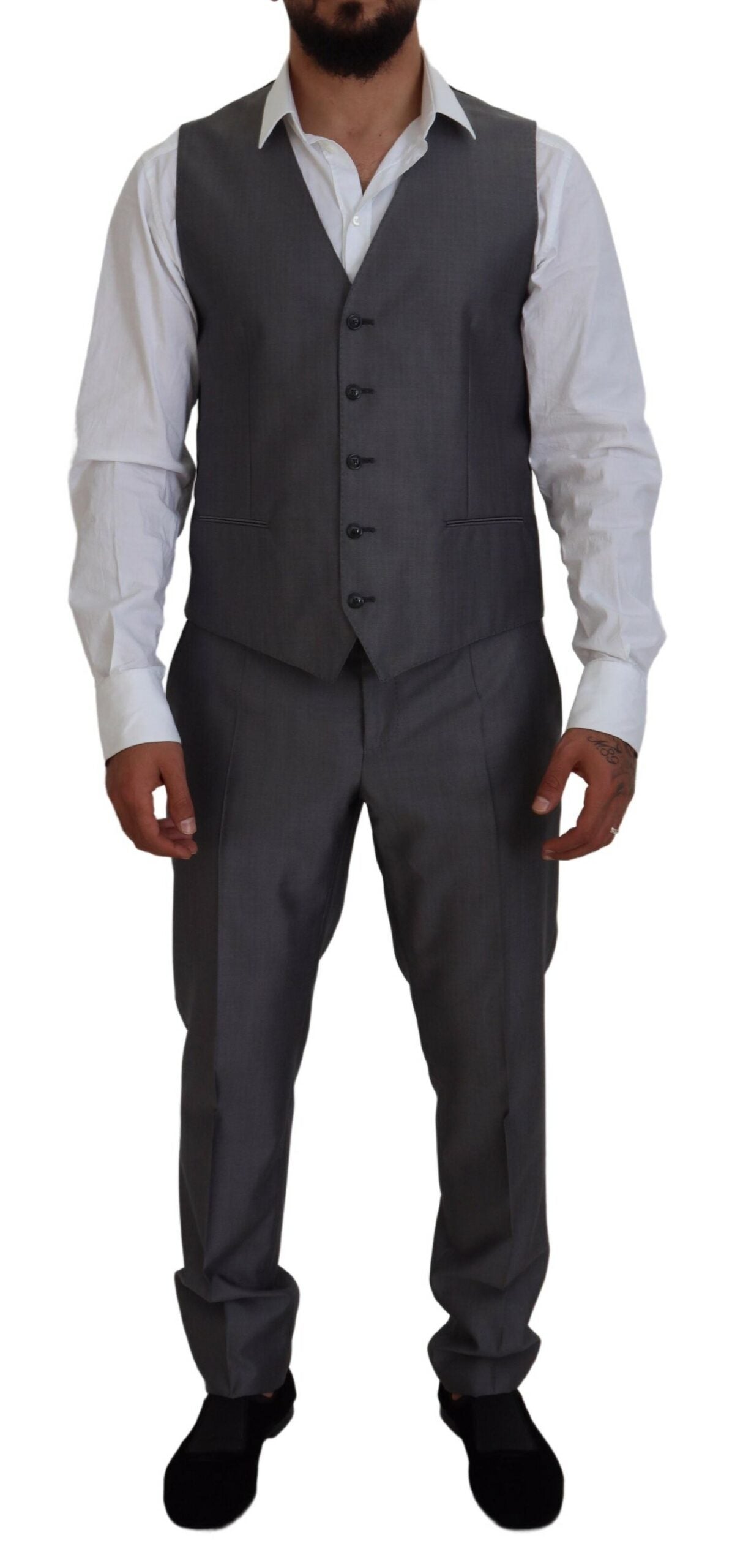 Dolce & Gabbana Elegant Gray Silver Sicilia Suit Ensemble Dolce & Gabbana