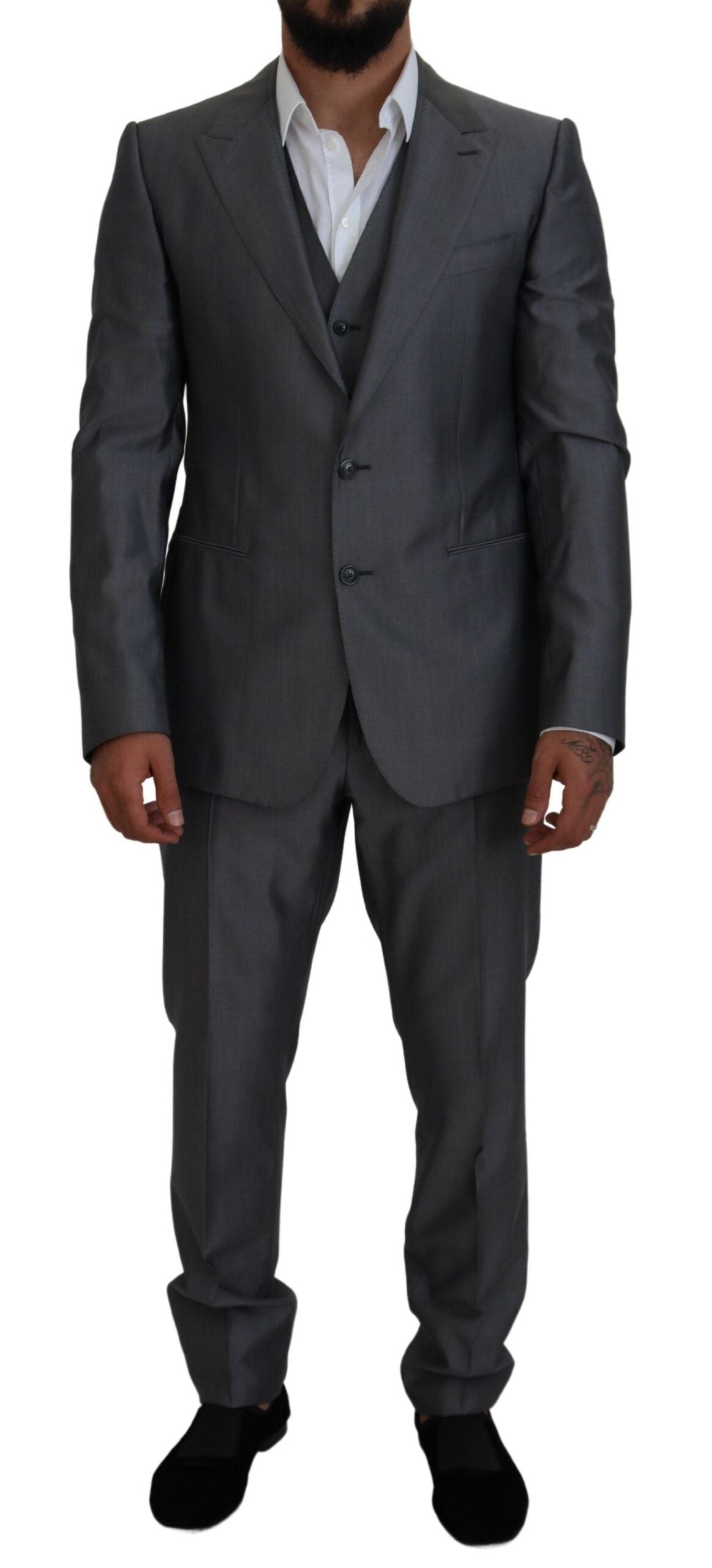 Dolce & Gabbana Elegant Gray Silver Sicilia Suit Ensemble Dolce & Gabbana