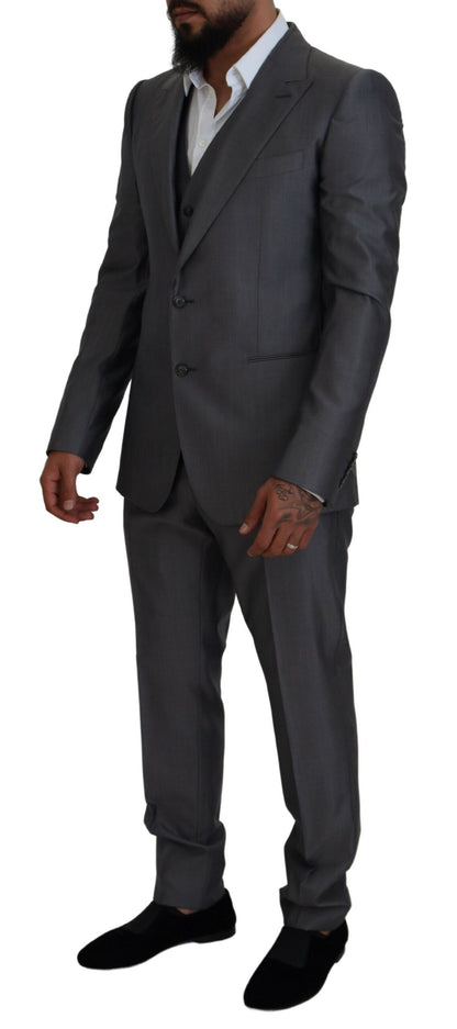 Dolce & Gabbana Elegant Gray Silver Sicilia Suit Ensemble Dolce & Gabbana