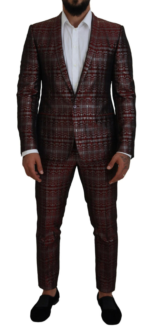 Dolce & Gabbana Bordeaux Fantasy Slim Fit Two-Piece Suit Dolce & Gabbana