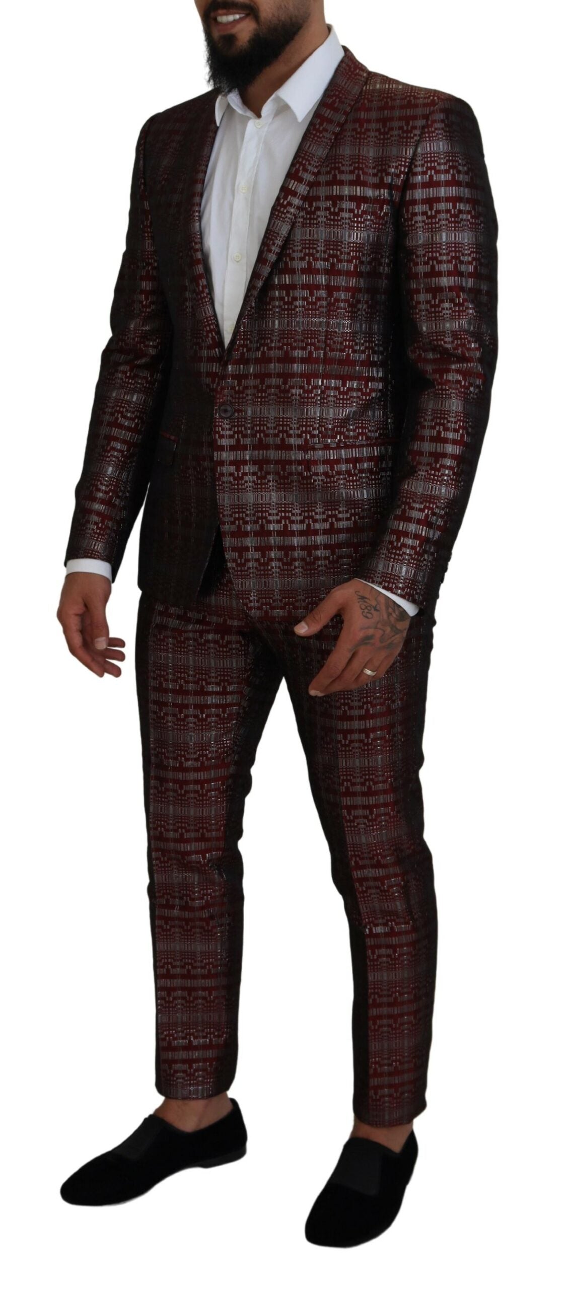 Dolce & Gabbana Bordeaux Fantasy Slim Fit Two-Piece Suit Dolce & Gabbana