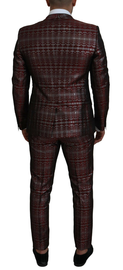 Dolce & Gabbana Bordeaux Fantasy Slim Fit Two-Piece Suit Dolce & Gabbana