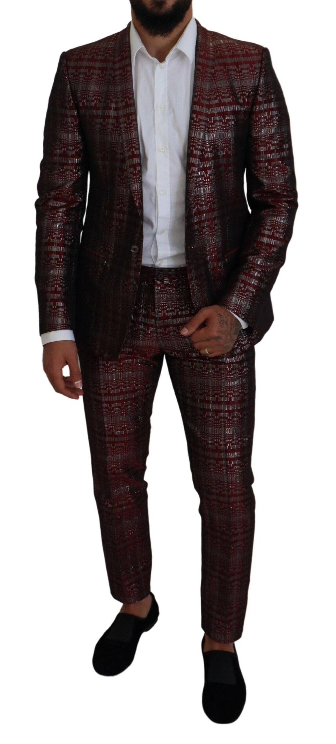 Dolce & Gabbana Bordeaux Fantasy Slim Fit Two-Piece Suit Dolce & Gabbana