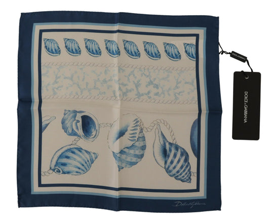 Dolce & Gabbana Elegant Blue Silk Men's Square Scarf