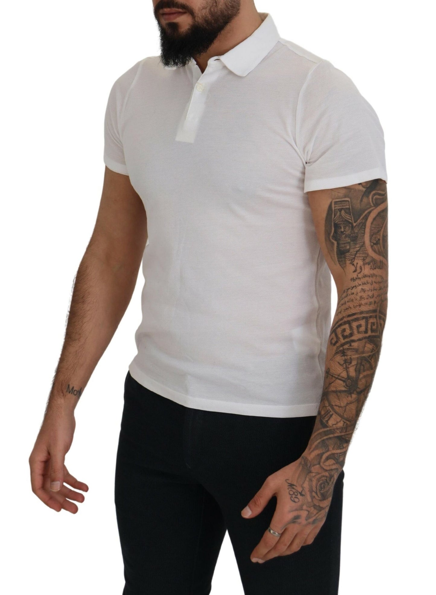 FRADI Elegant White Cotton Polo T-Shirt FRADI