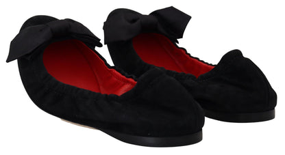 Dolce & Gabbana Elegant Black Suede Ballet Flats Dolce & Gabbana