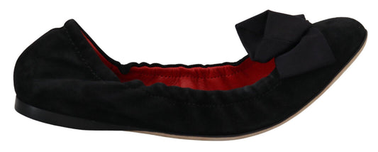 Dolce & Gabbana Elegant Black Suede Ballet Flats Dolce & Gabbana