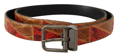 Dolce & Gabbana Elegant Two-Tone Snakeskin Leather Belt Dolce & Gabbana