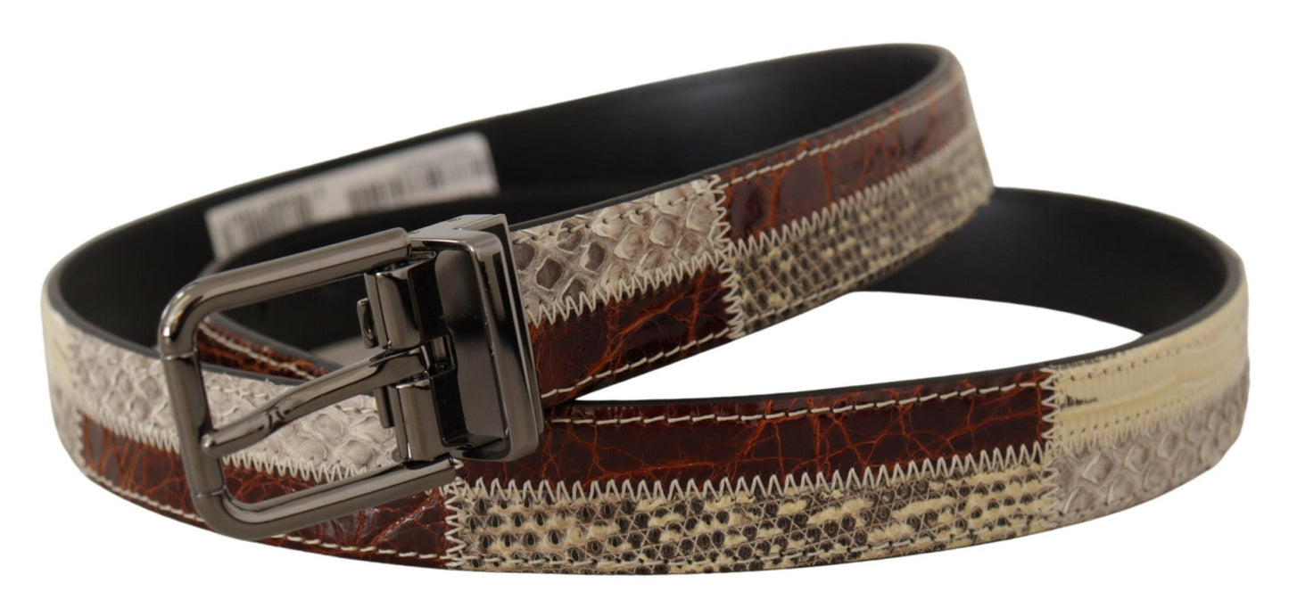 Dolce & Gabbana Multicolor Patchwork Snakeskin Belt Dolce & Gabbana