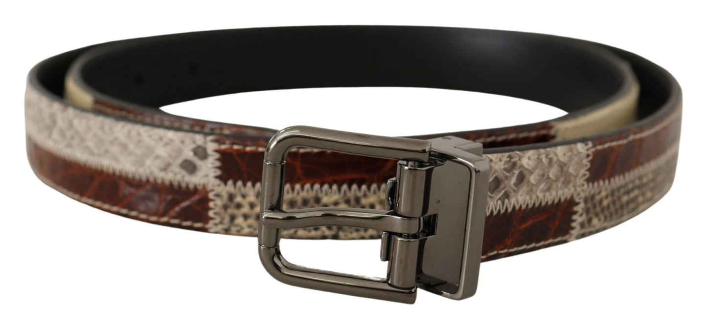 Dolce & Gabbana Multicolor Patchwork Snakeskin Belt Dolce & Gabbana