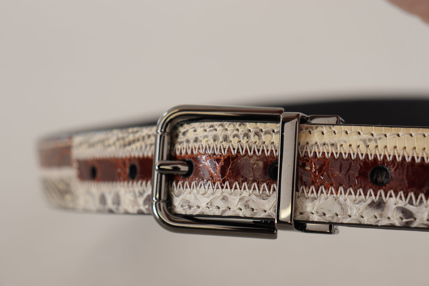 Dolce & Gabbana Multicolor Patchwork Snakeskin Belt Dolce & Gabbana