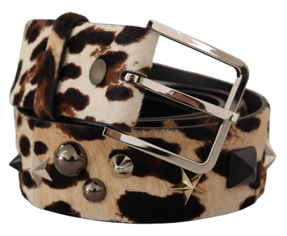 Dolce & Gabbana Elegant Leopard Print Leather Belt Dolce & Gabbana