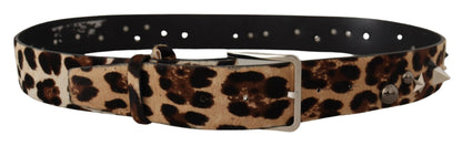 Dolce & Gabbana Elegant Leopard Print Leather Belt Dolce & Gabbana