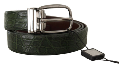 Dolce & Gabbana Elegant Italian Leather Crocodile Belt Dolce & Gabbana