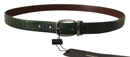 Dolce & Gabbana Elegant Italian Leather Crocodile Belt Dolce & Gabbana