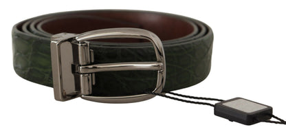 Dolce & Gabbana Elegant Italian Leather Crocodile Belt Dolce & Gabbana