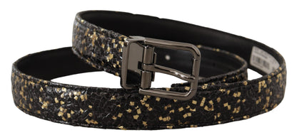 Dolce & Gabbana Elegant Italian Leather Belt with Crown Detail Dolce & Gabbana