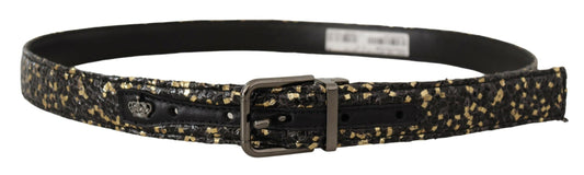 Dolce & Gabbana Elegant Italian Leather Belt with Crown Detail Dolce & Gabbana