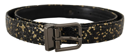 Dolce & Gabbana Elegant Italian Leather Belt with Crown Detail Dolce & Gabbana