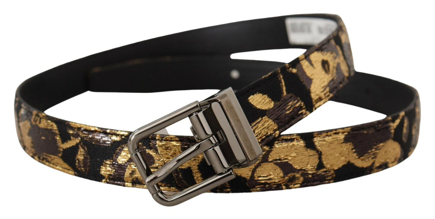 Dolce & Gabbana Multicolor Leather Belt with Black Buckle Dolce & Gabbana