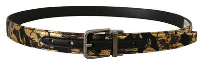 Dolce & Gabbana Multicolor Leather Belt with Black Buckle Dolce & Gabbana