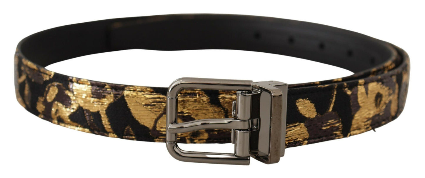 Dolce & Gabbana Multicolor Leather Belt with Black Buckle Dolce & Gabbana