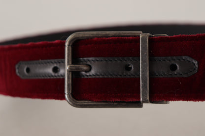 Dolce & Gabbana Velvet Maroon Elegance Belt Dolce & Gabbana