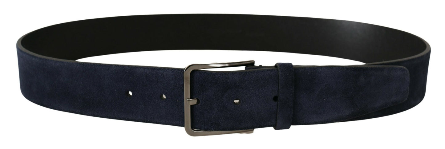 Dolce & Gabbana Navy Elegance Velvet Leather Belt Dolce & Gabbana