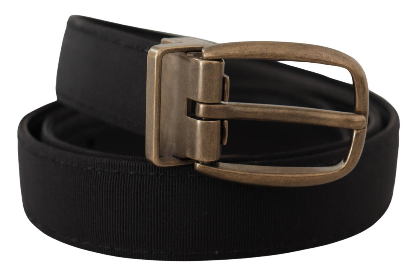 Dolce & Gabbana Elegant Grosgrain Leather Belt - Black Dolce & Gabbana