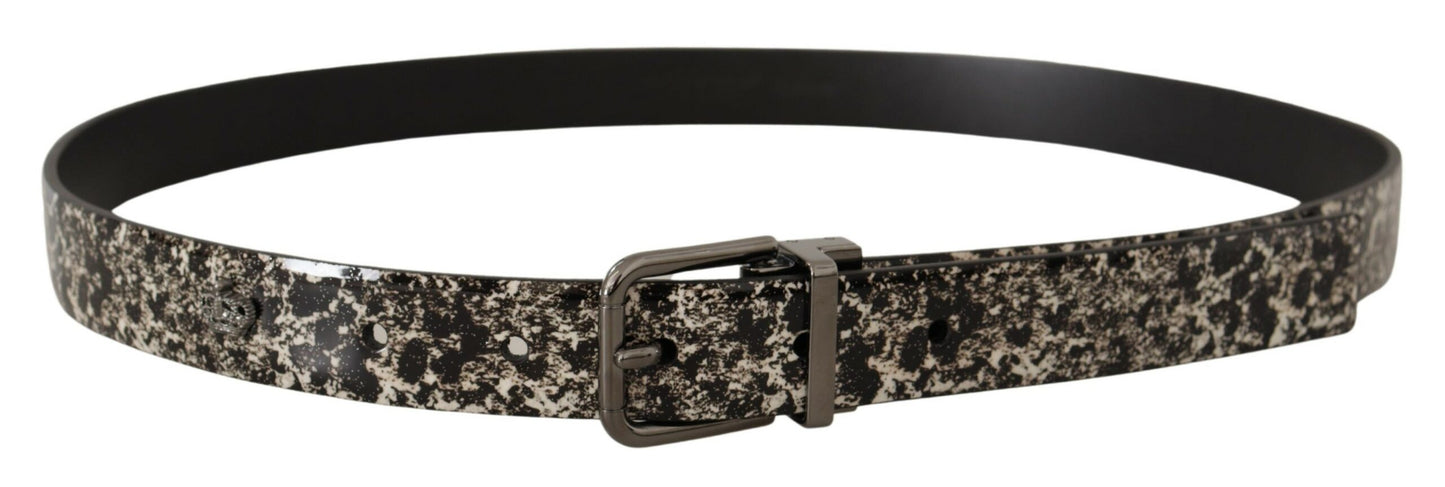 Dolce & Gabbana Elegant Marble Print Leather Belt Dolce & Gabbana