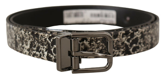 Dolce & Gabbana Elegant Marble Print Leather Belt Dolce & Gabbana