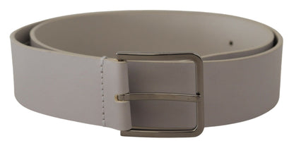 Dolce & Gabbana Elegant White Vitello Leather Belt Dolce & Gabbana