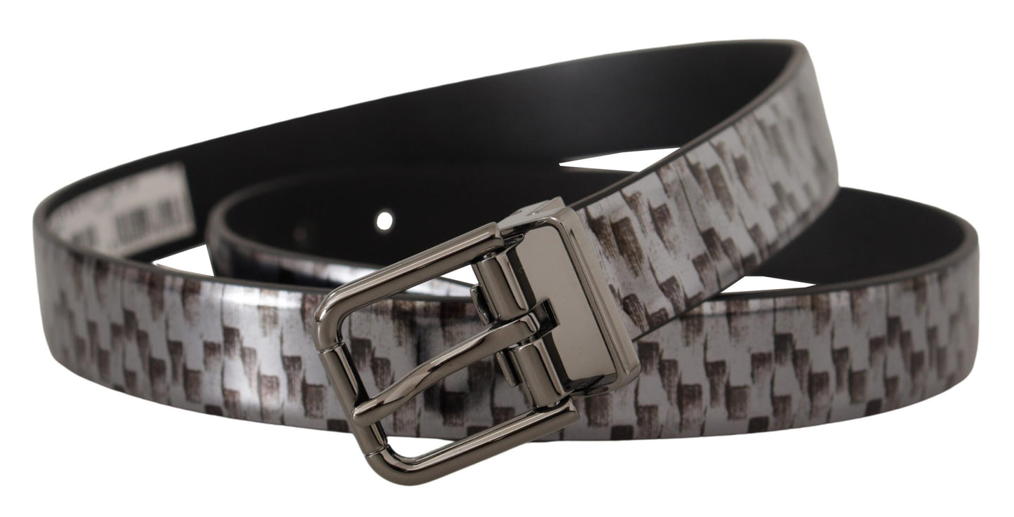 Dolce & Gabbana Sleek Italian Leather Belt in Sophisticated Gray Dolce & Gabbana