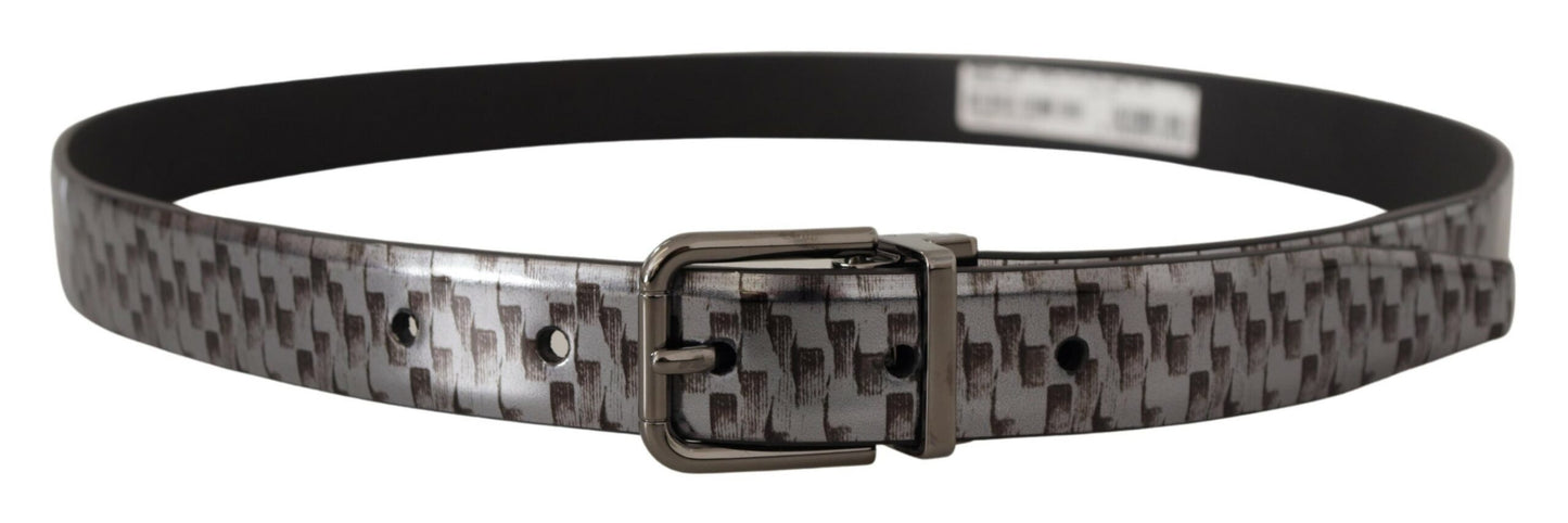 Dolce & Gabbana Sleek Italian Leather Belt in Sophisticated Gray Dolce & Gabbana