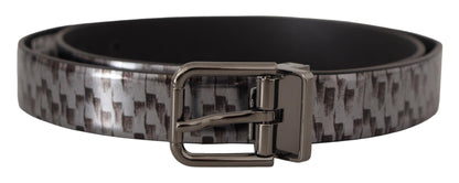 Dolce & Gabbana Sleek Italian Leather Belt in Sophisticated Gray Dolce & Gabbana