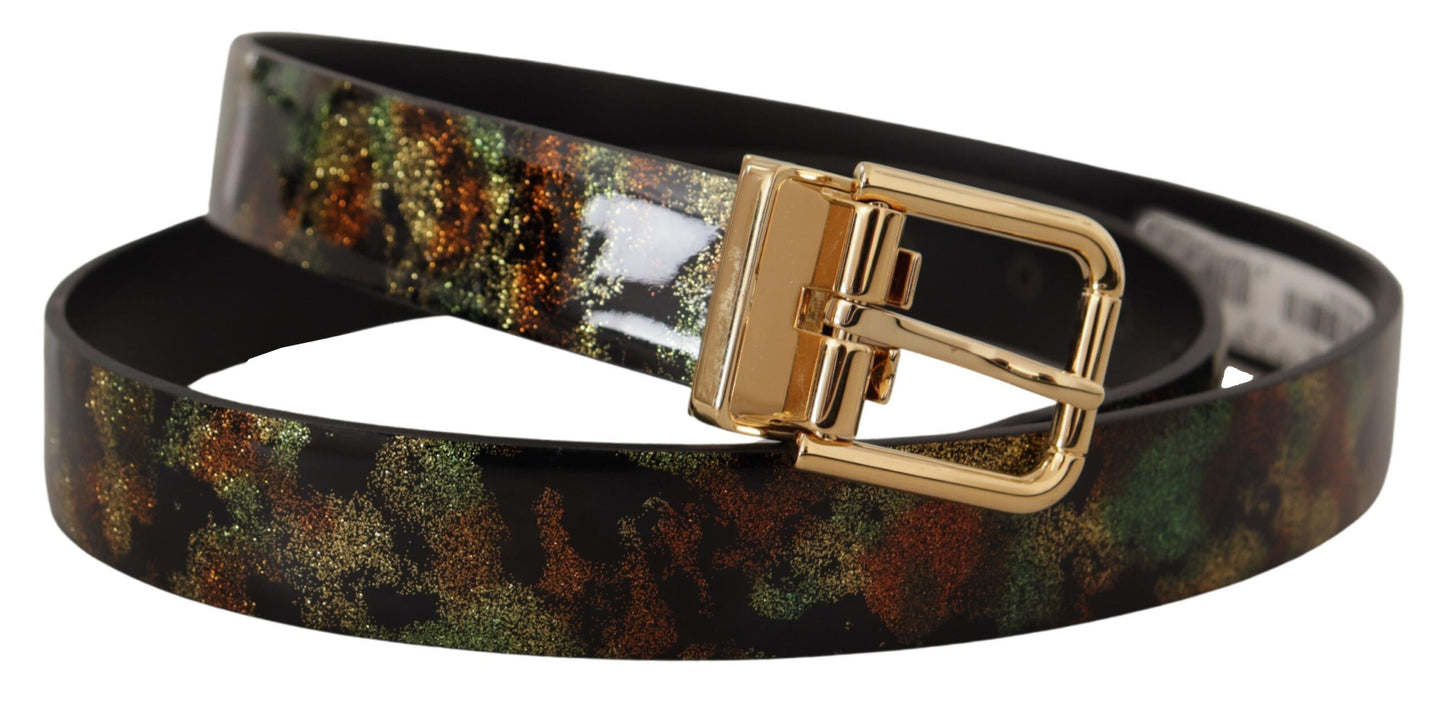 Dolce & Gabbana Elegant Leather Belt with Bronze Buckle Dolce & Gabbana