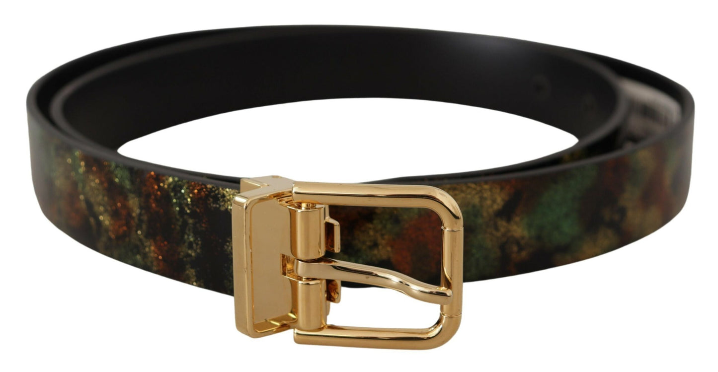 Dolce & Gabbana Elegant Leather Belt with Bronze Buckle Dolce & Gabbana