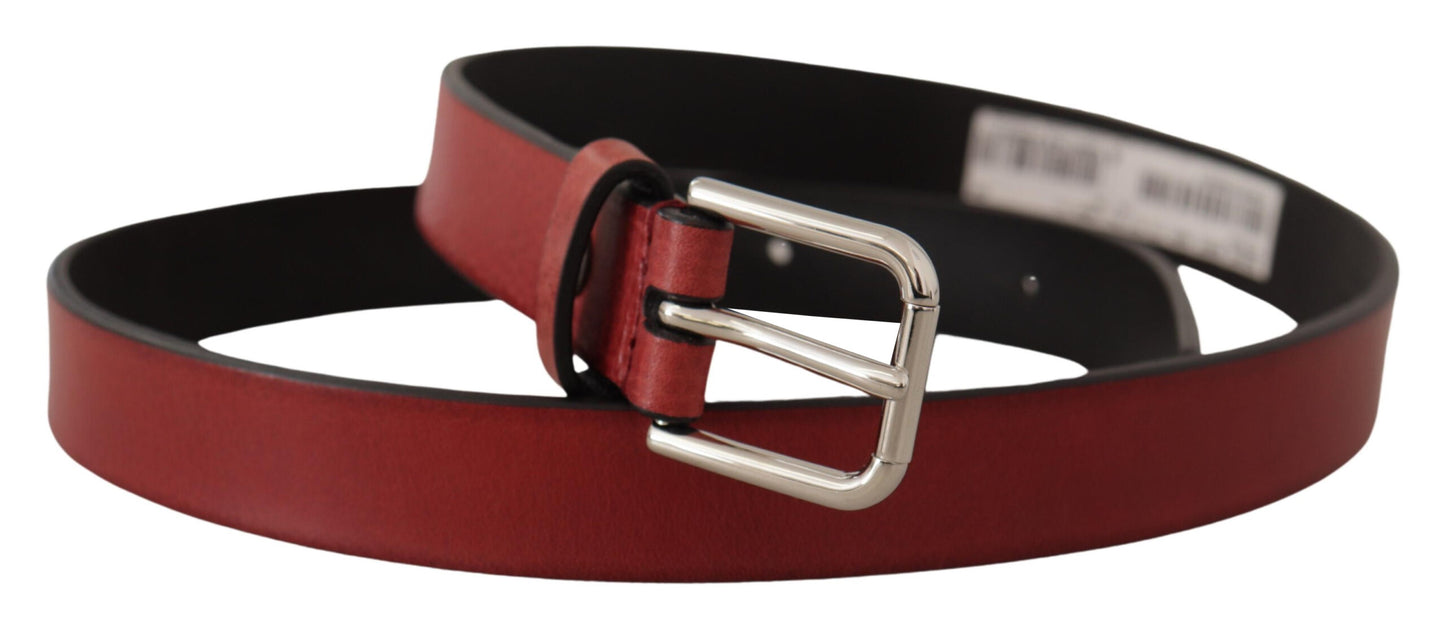 Dolce & Gabbana Elegant Maroon Italian Leather Belt Dolce & Gabbana