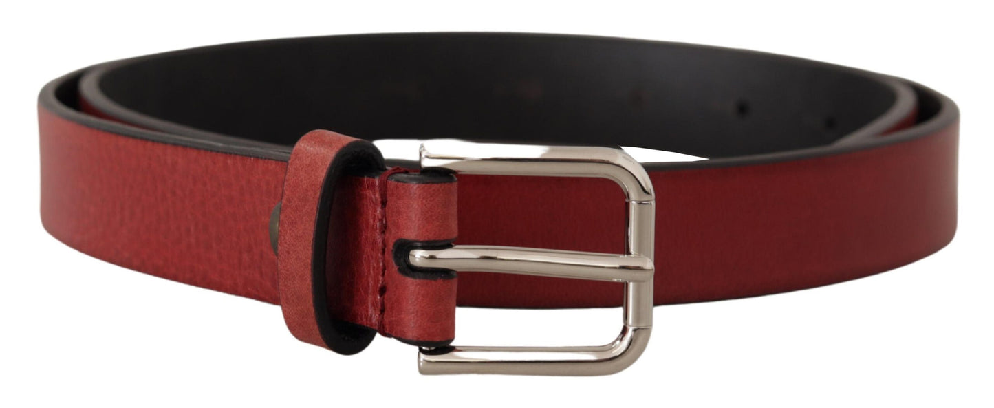 Dolce & Gabbana Elegant Maroon Italian Leather Belt Dolce & Gabbana