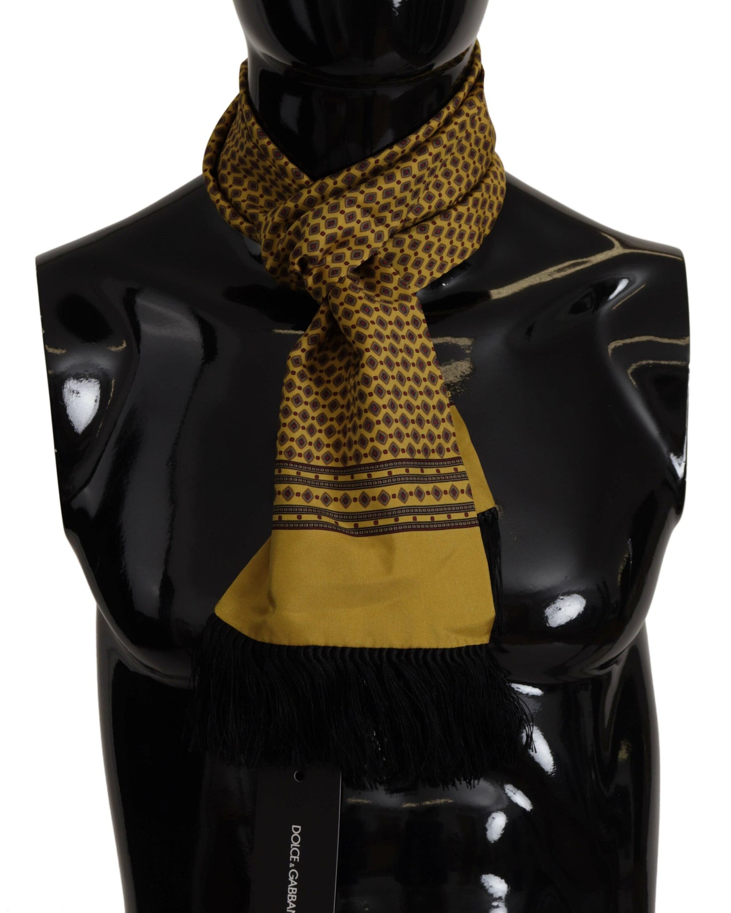 Dolce & Gabbana Elegant Yellow Silk Men's Scarf Dolce & Gabbana