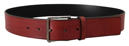 Dolce & Gabbana Elegant Grosgrain Leather Belt with Silver Buckle Dolce & Gabbana