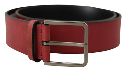 Dolce & Gabbana Elegant Grosgrain Leather Belt with Silver Buckle Dolce & Gabbana