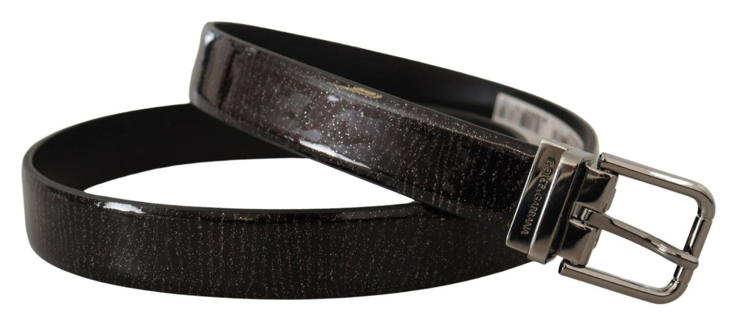 Dolce & Gabbana Elegant Black Leather Belt with Silver Buckle Dolce & Gabbana