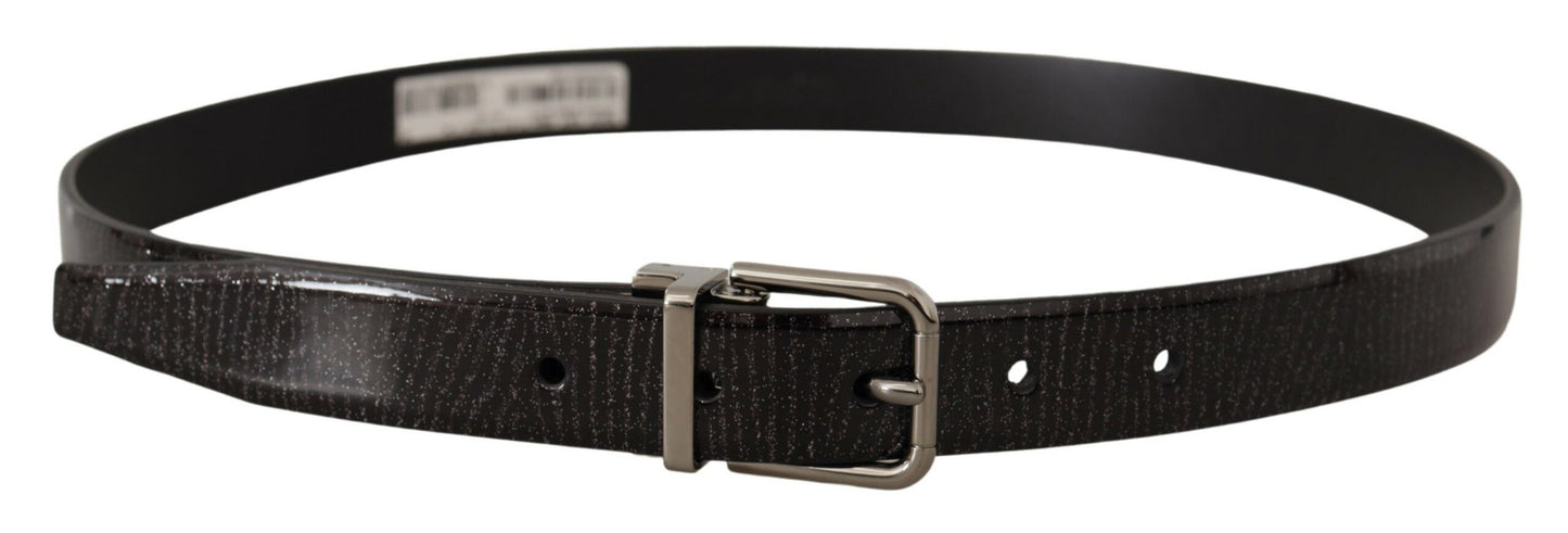 Dolce & Gabbana Elegant Black Leather Belt with Silver Buckle Dolce & Gabbana