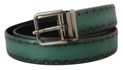 Dolce & Gabbana Elegant Leather Belt with Silver Tone Buckle Dolce & Gabbana