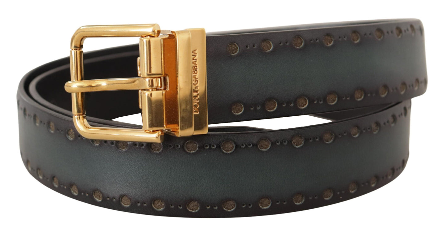 Dolce & Gabbana Emerald Elegance Leather Belt Dolce & Gabbana