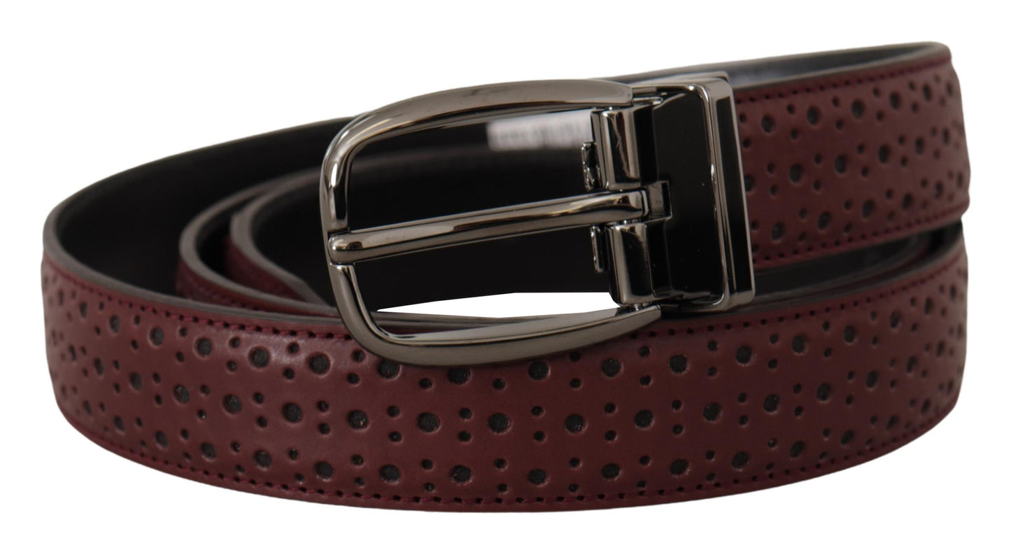 Dolce & Gabbana Elegant Leather Belt with Metal Buckle Dolce & Gabbana