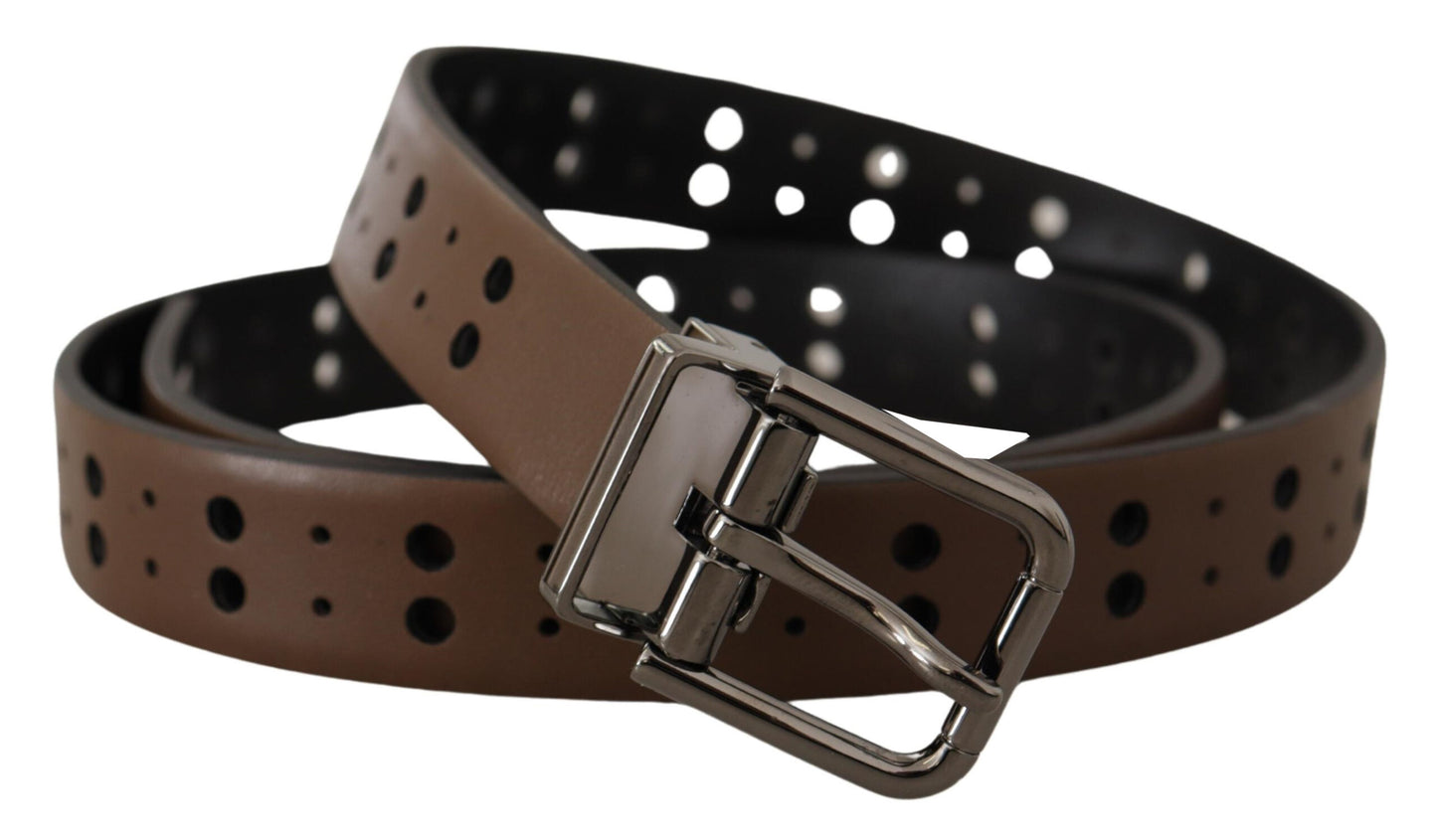 Dolce & Gabbana Elegant Leather Belt with Metal Buckle Dolce & Gabbana